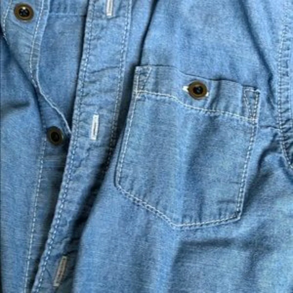 Gymboree Boys Kids Chambray Denim Button Down Lightweight Summer Shirt 6-12M